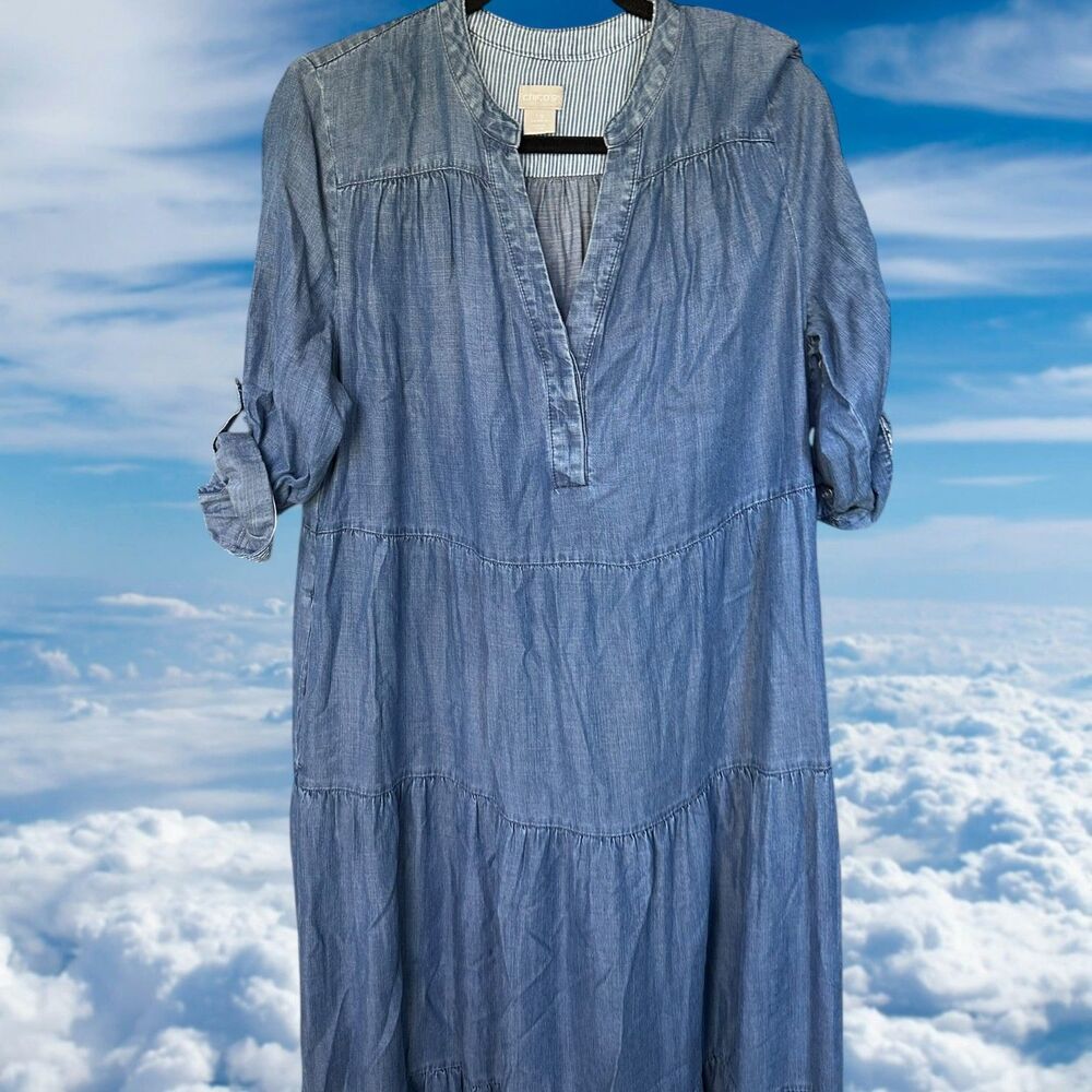 Chico's Blue Denim Maxi Dress - Picture 3 of 5